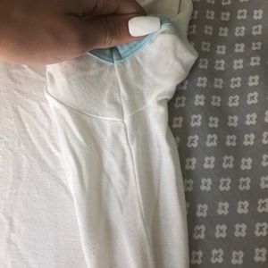 Wet Seal Tops - Babydoll White Blue Tee Wet Seal Tops - Babydoll White Blue Tee